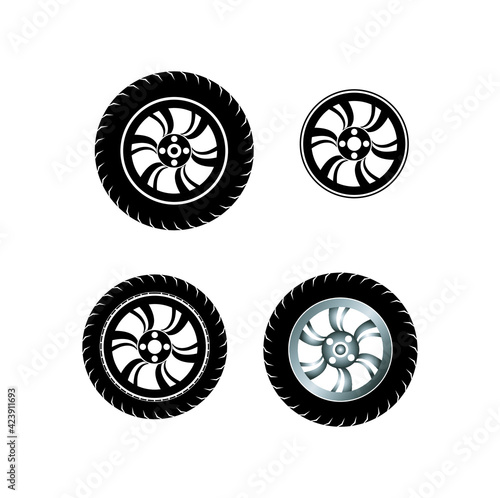 tires and wheels icon collections . car wheels vector isolated.