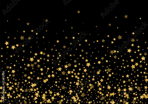 Yellow Holiday Star Background. Falling Spark Design. Gradient Confetti Shimmer Pattern. Winter Glitter Texture. Golden Card Illustration