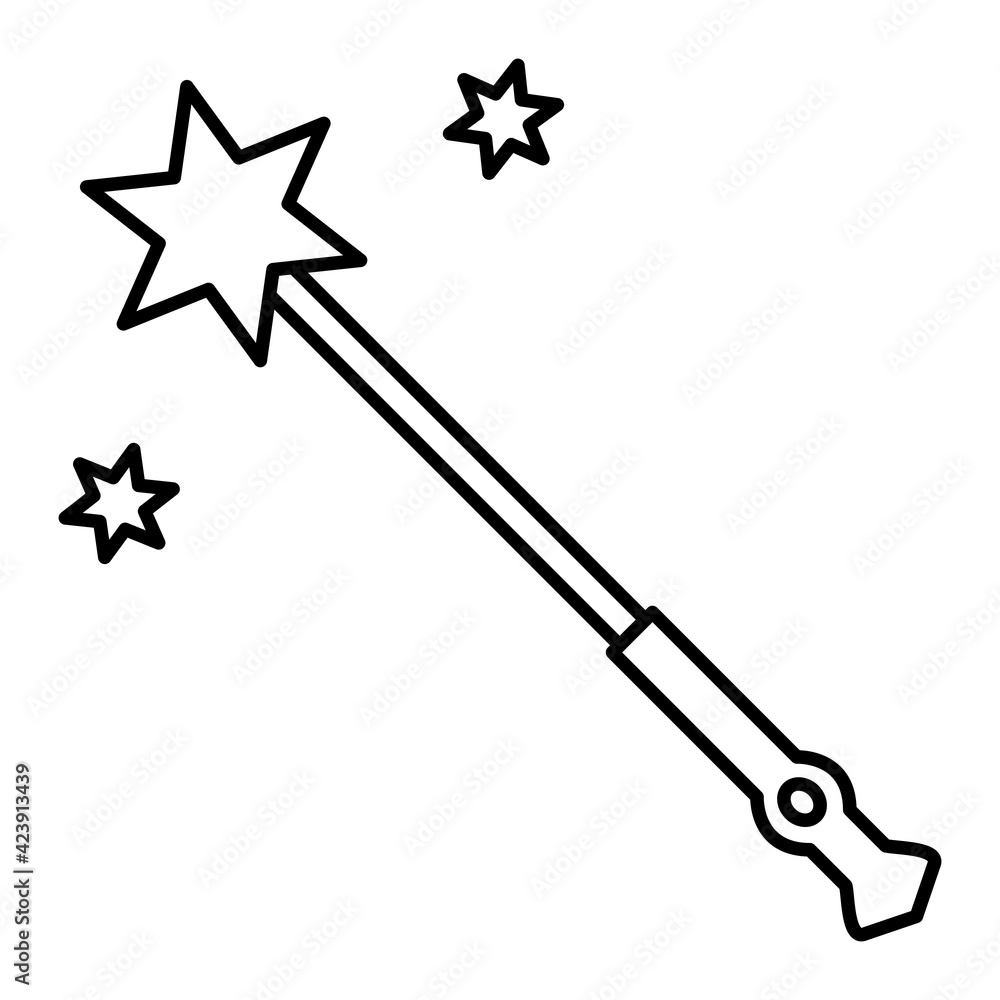 Vector Magic Wand Outline Icon Design Vector Magic Wand Outline Icon Design