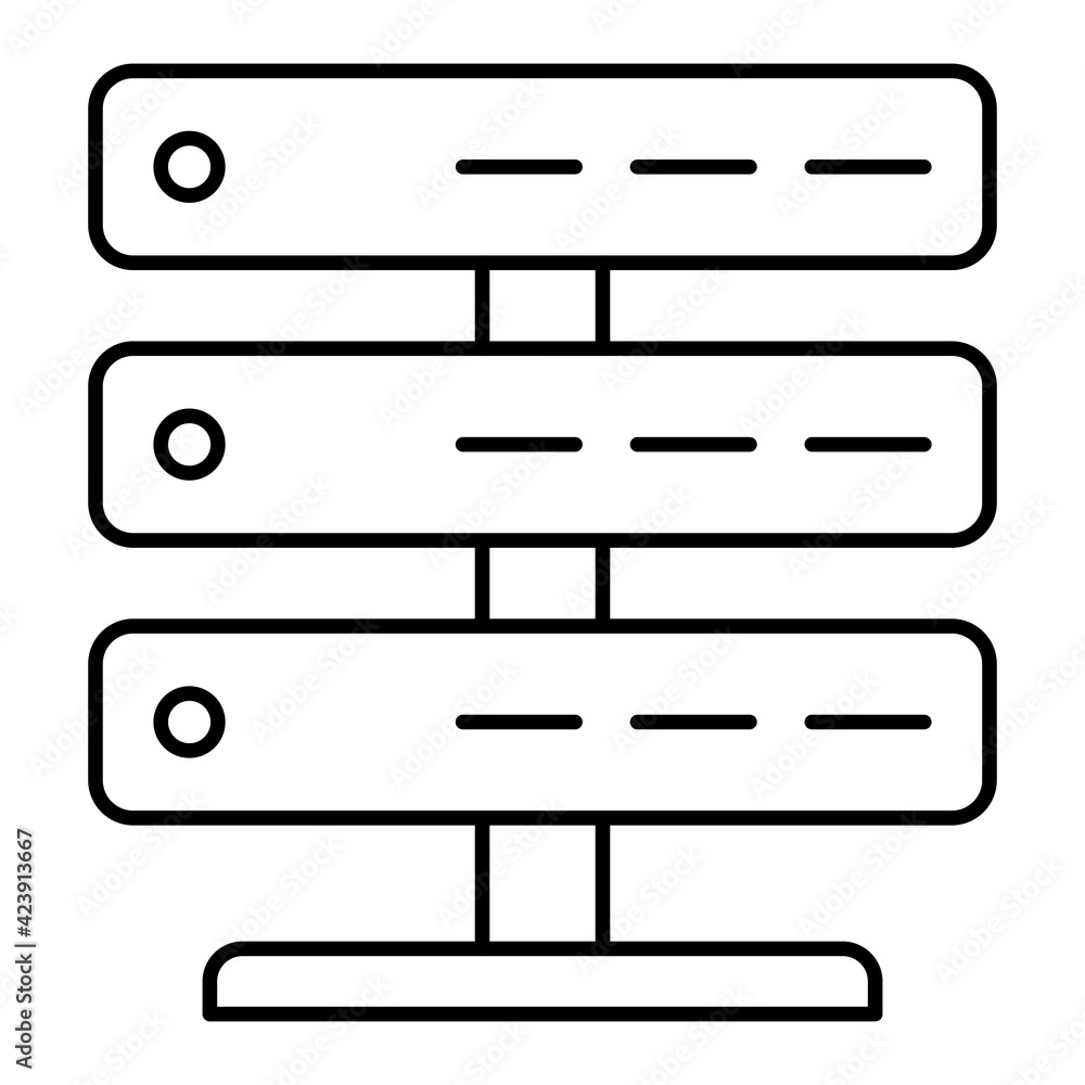 Vector Server Outline Icon Design Vector Server Outline Icon Design