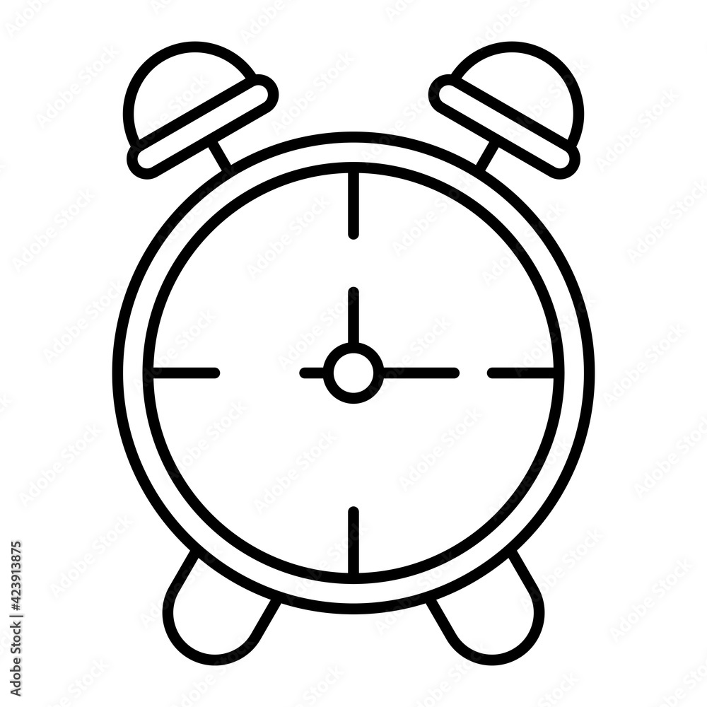 Vector Alarm Clock Outline Icon Design Vector Alarm Clock Outline Icon Design