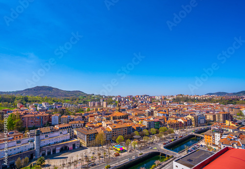 Fototapeta Naklejka Na Ścianę i Meble -  Aerial view of the Errenteria city skyline from above. Gipuzkoa, Basque Country. Spain