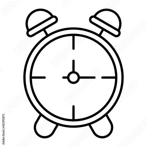 Vector Alarm Clock Outline Icon Design