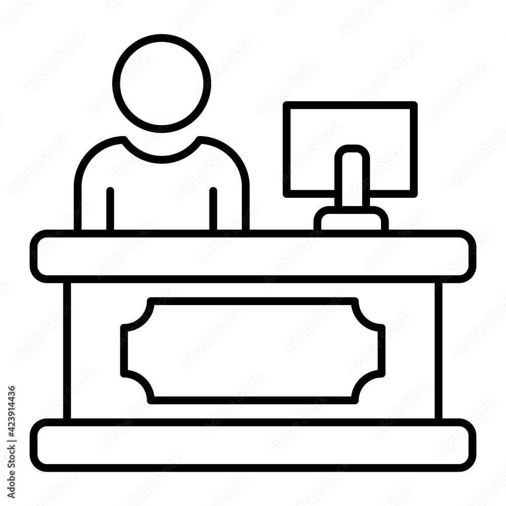 Vector Reception Outline Icon Design Vector Reception Outline Icon Design