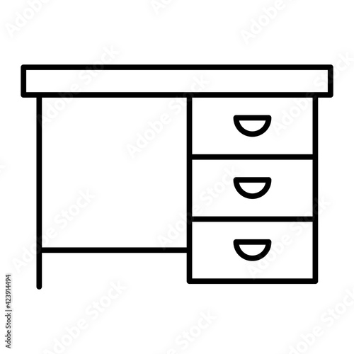 Vector Desk Outline Icon Design