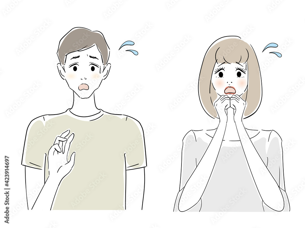 焦る、困る30代男女