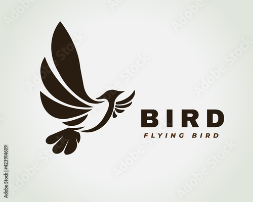 simple dove bird flying high logo symbol design illustration inspiration