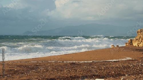 Paralia Kartela At Sunset, Peloponnes, Greece photo