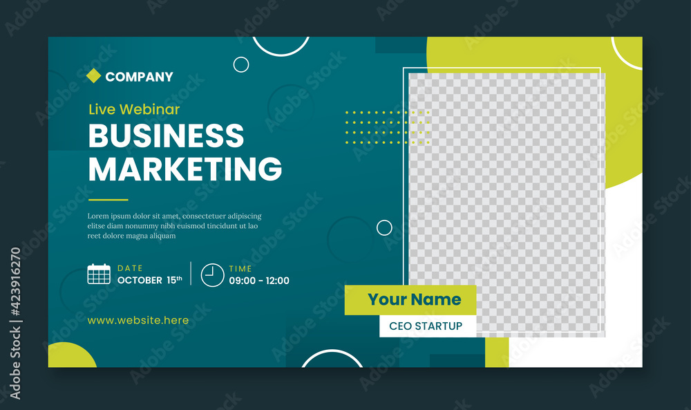 Business marketing webinar banner template Stock Vector | Adobe Stock
