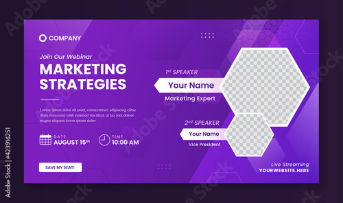 Marketing strategies webinar banner template