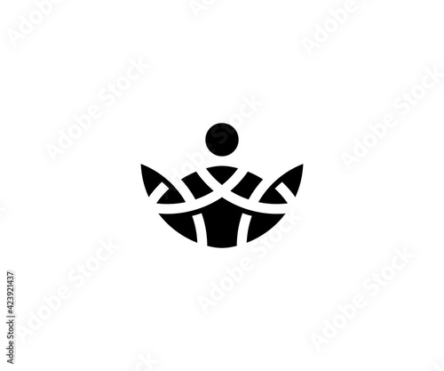 Yoga spa lotus logo design icon vector template	
