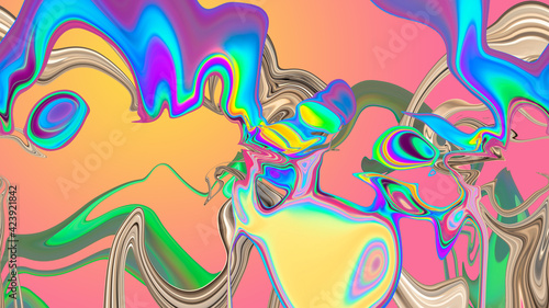 Gradient background with abstract multicolored pattern.