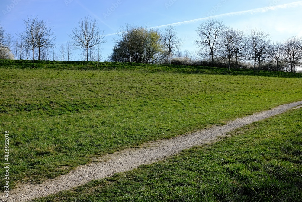 Beautiful agricultural pathway in northern France on a sunny day Beautiful agricultural pathway in northern France on a sunny day
