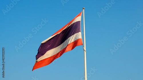OLYMPUS DIGITALThailand Flag on the bright blue sky CAMERA