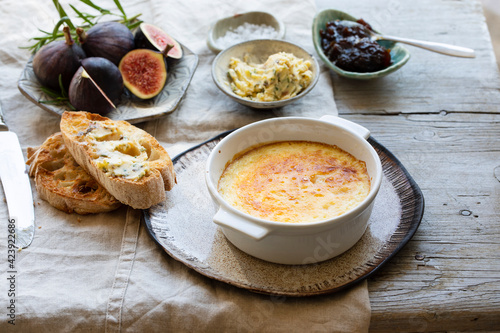 Parmesan custard with toasted ciabbatta bread and anchovies butter