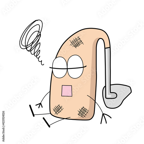 かわいい耳かけ補聴器キャラクターが故障しているイラスト Vector De Stock Adobe Stock かわいい耳かけ補聴器キャラクターが故障しているイラスト Vector De Stock Adobe Stock