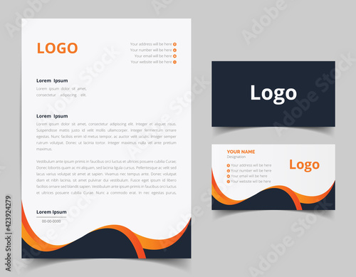 Professional creative letterhead and business card design. Corporate Business Branding Identity. vector file