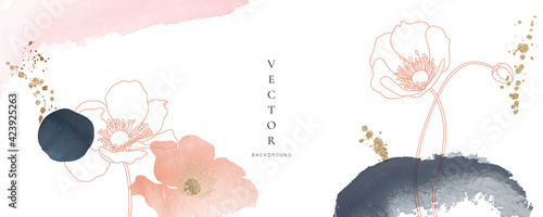 minimal background in pink flowers and tropical summer leaf