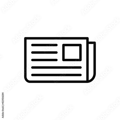 Newspaper icon vector. News sign