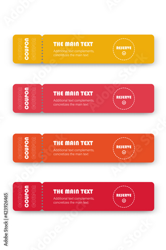 Design layout of a discount coupon flyer or banner. Suitable for a website or social networks. Vector illustration