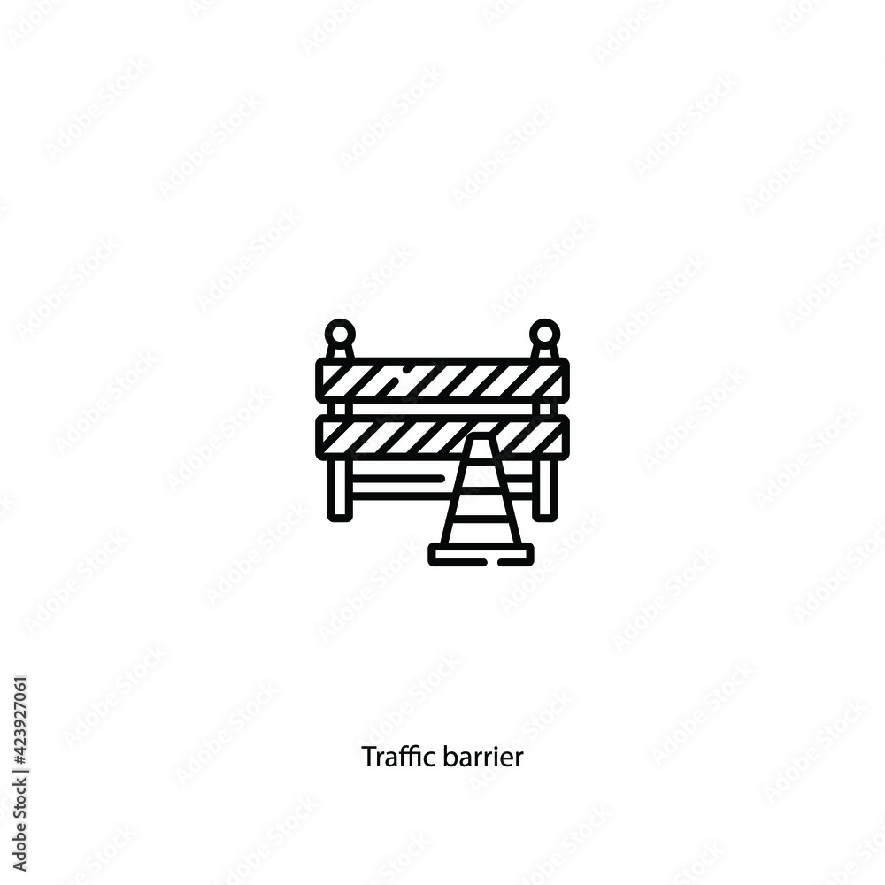 Traffic barrier icon vector sign symbol Traffic barrier icon vector sign symbol