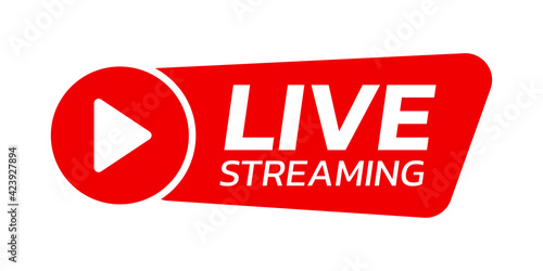 Live stream icon or button. Online broadcast logo. Vector illustration.