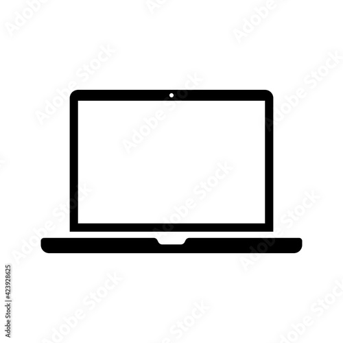 ノートパソコン、ラップトップ、コンピュータのアイコン（シルエット）