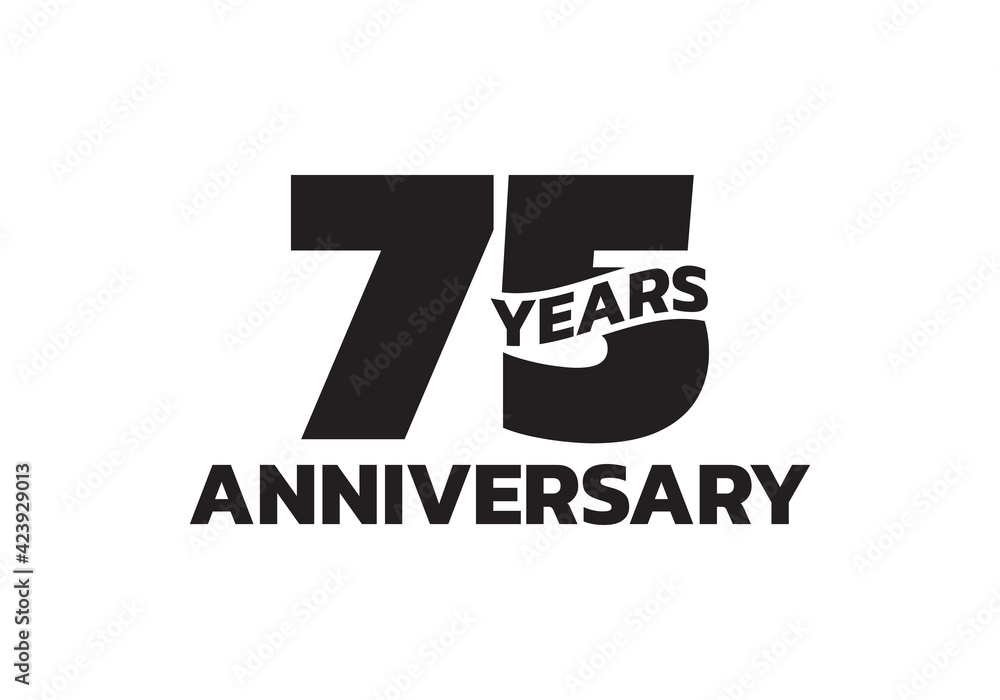 75 years anniversary logo. 75th birthday icon or badge design. Vector illustration. 75 years anniversary logo. 75th birthday icon or badge design. Vector illustration.