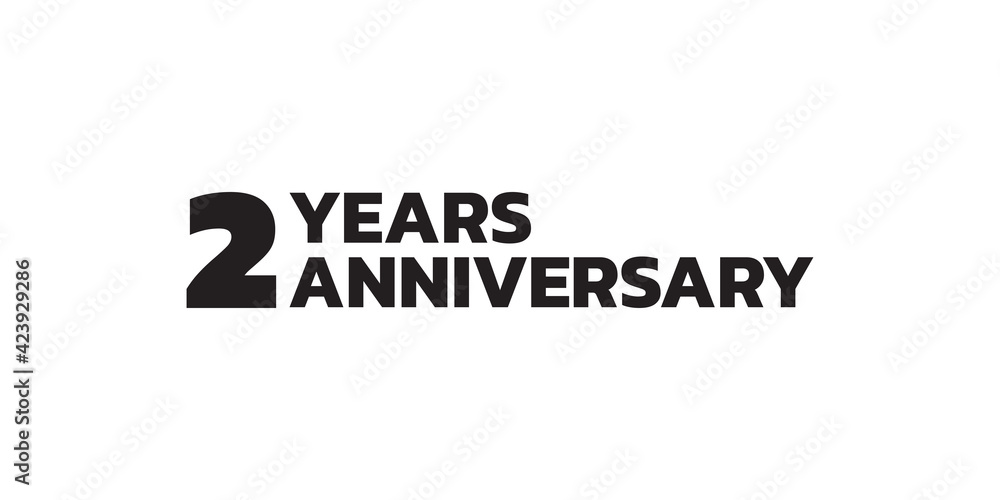 2 year anniversary logo design. Second birthday celebration icon or badge. Vector illustration. 2 year anniversary logo design. Second birthday celebration icon or badge. Vector illustration.