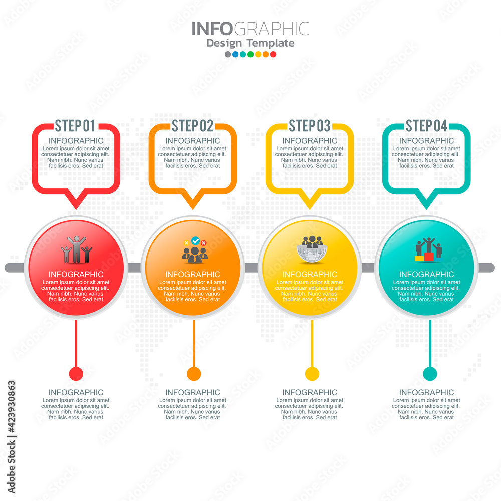 Business infographic elements with 4 options or steps. Business infographic elements with 4 options or steps.