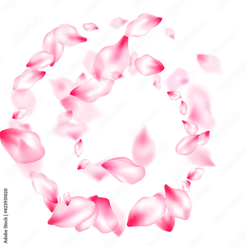 Fototapeta premium Spring tree flowers parts, airy flying petals