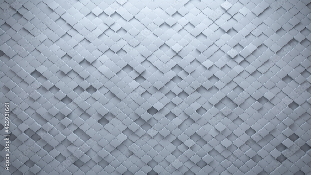 Futuristic, Light 3D background, with an Arabesque block structure. Wall texture with a 3D tile pattern. 3D Render Futuristic, Light 3D background, with an Arabesque block structure. Wall texture with a 3D tile pattern. 3D Render