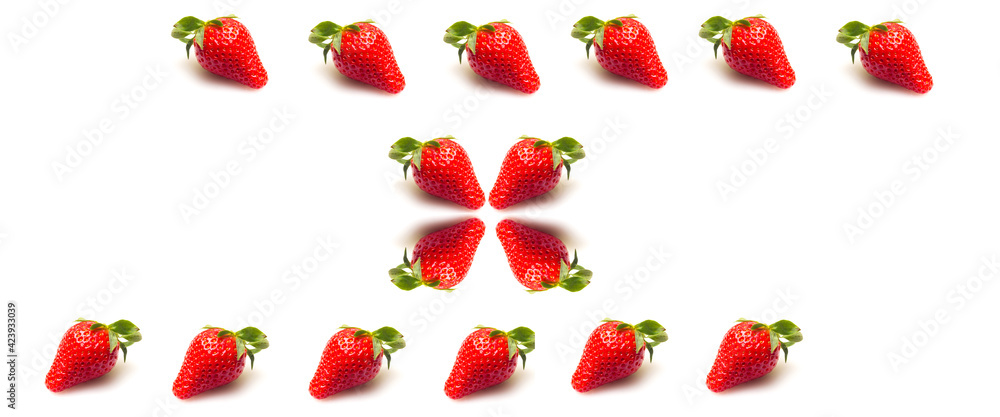 Two strawberries close up on white background Two strawberries close up on white background