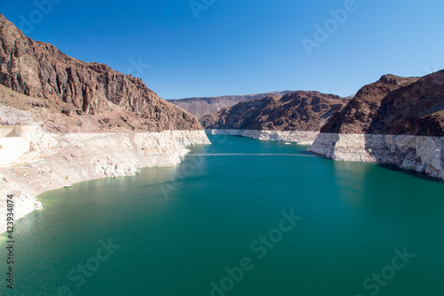 Hoover Dam on the border between Nevada and Arizona