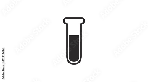 Medical Tube Icon. Vector black and white isolated illustration 