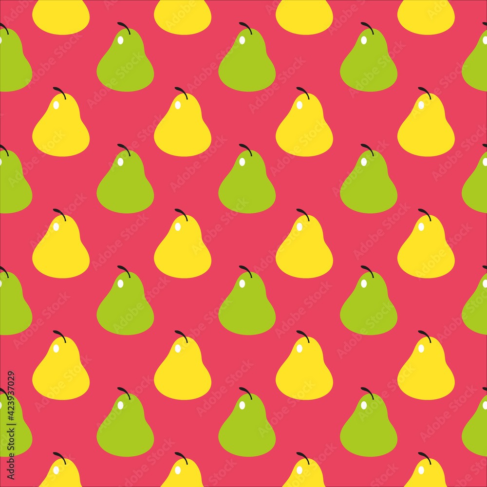 Cute seamless pattern with pears. Can be used for wallpaper,fabric, web page background, surface textures. Cute seamless pattern with pears. Can be used for wallpaper,fabric, web page background, surface textures.