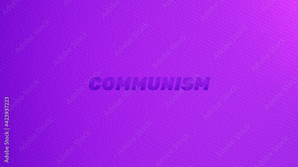 Fototapeta premium Communism letter in paper cut. 3D illustration background with copy space. 