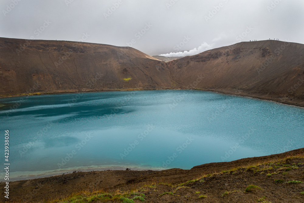 Krafla crater blue lake (Myvatn area), Iceland, Europe