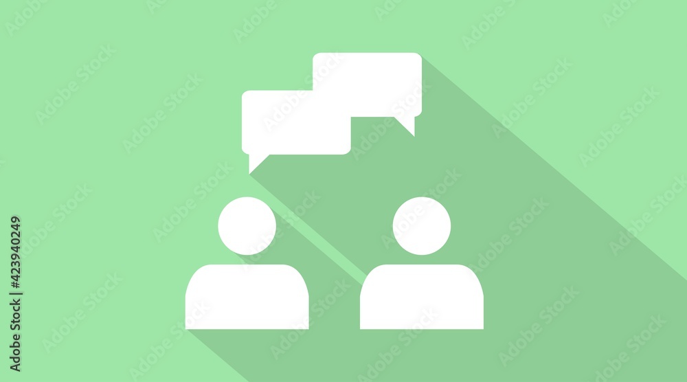 Talking icon. Illustration of two people having a convertation Talking icon. Illustration of two people having a convertation