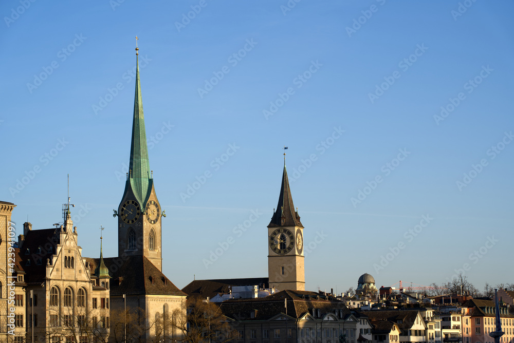 historical, exterior, architecture, building, capital, cathedral, church, churches, city, cityscape, culture, downtown, europe, famous, fraumünster, gothic, historic, history, landmark, landscape, med
