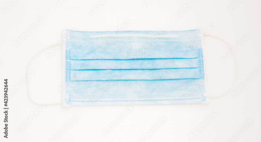 Blue mask to wear to protect against respiratory infections. Blue mask to wear to protect against respiratory infections.