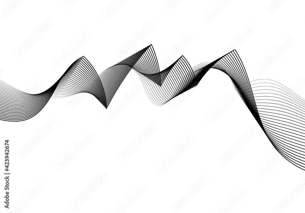 Fototapeta premium Abstract wave element. Stylized line art background. Data visualization dynamic wave pattern vector.