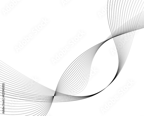 Abstract wave element. Stylized line art background. Data visualization dynamic wave pattern vector. 