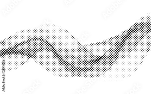 Abstract wave element. Stylized halftone line art pattern background. Data visualization dynamic wave pattern vector. 