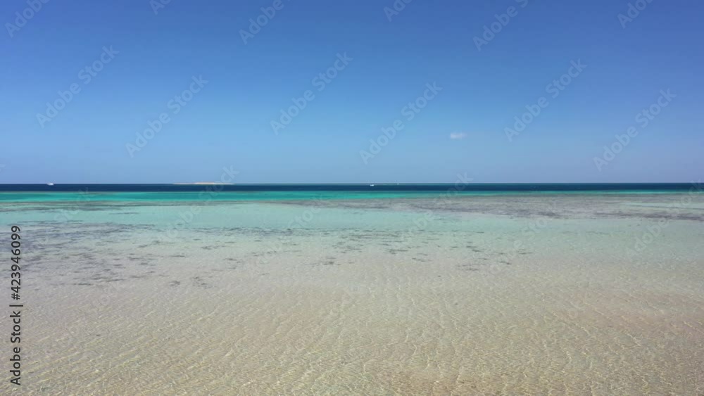 Aerial drone shot of crystal clear waters in the Red sea, Egypt Aerial drone shot of crystal clear waters in the Red sea, Egypt