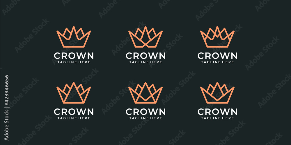 Set of elegant modern luxury monogram logo design bundle collection