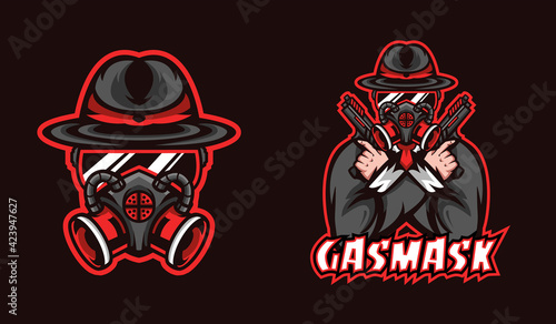 Gas Mask Man Mascot Esport Logo