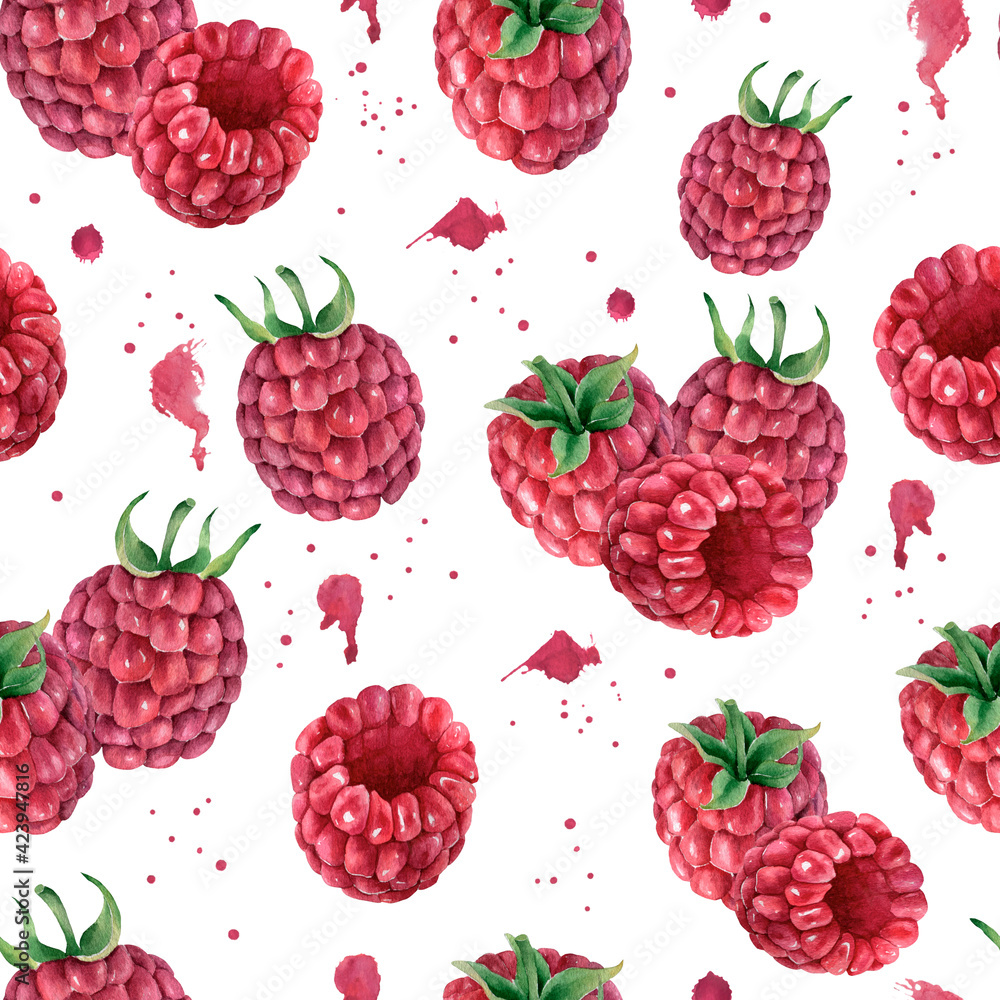 Watercolor seamless pattern with berries. Watercolor seamless pattern with berries.