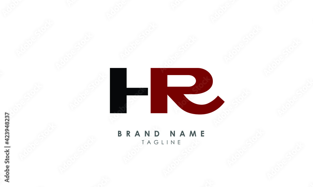 Alphabet letters Initials Monogram logo HR, RH,H and R Alphabet letters Initials Monogram logo HR, RH,H and R