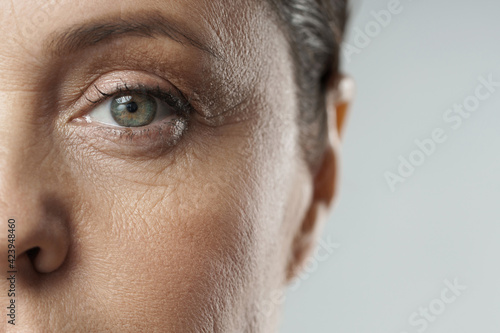 Close-up of female eye. Rejuvenation or Ophthalmology concepts. photo
